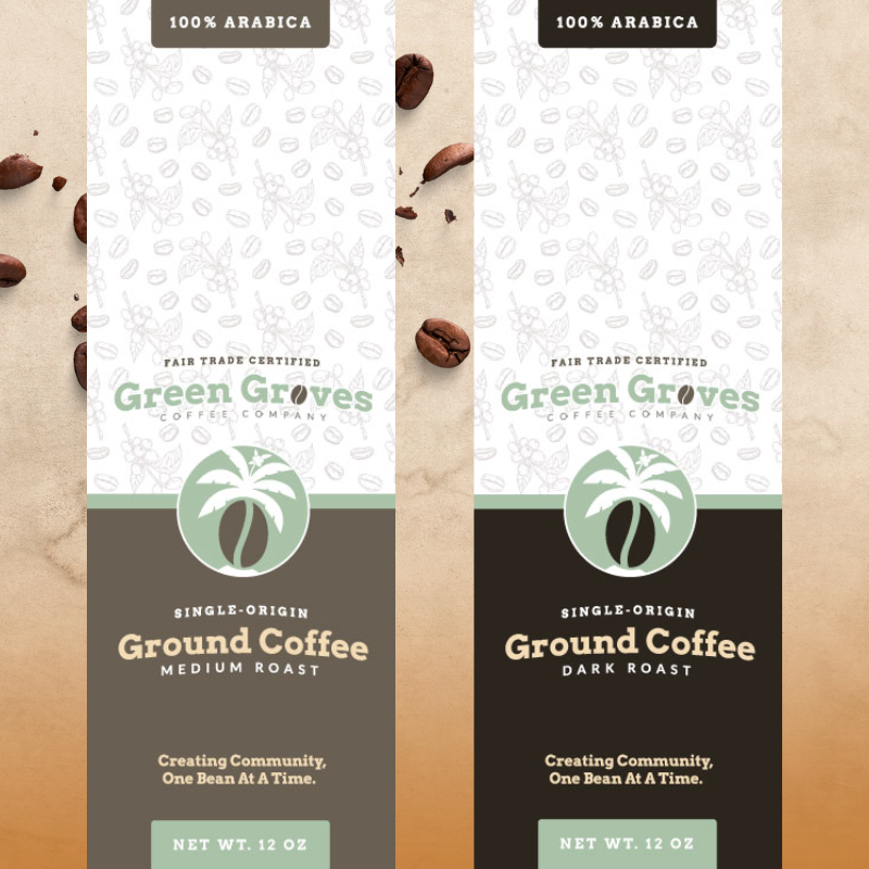 2 - 12oz Ground Coffee Combo (Dark & Medium Roast)