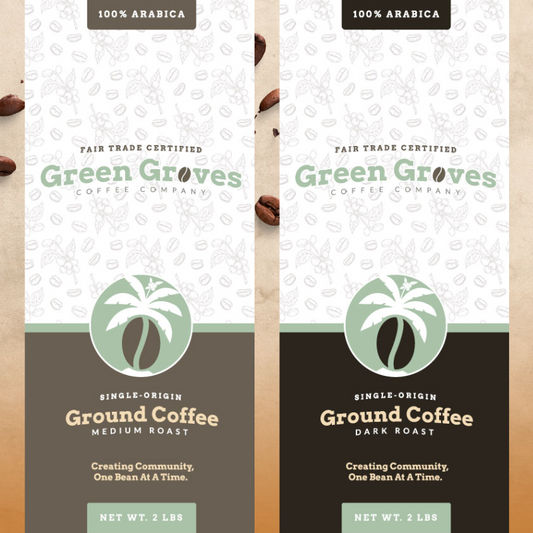 2 - 2lb Ground Coffee Combo (Dark & Medium Roast)